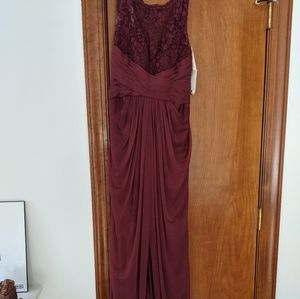 David's bridal maroon bridesmaids dress